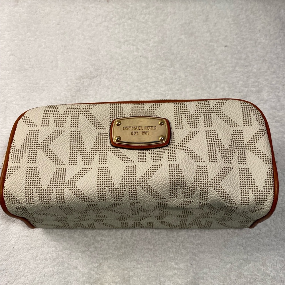 Michael Kors Beige and Brown Logo Clutch